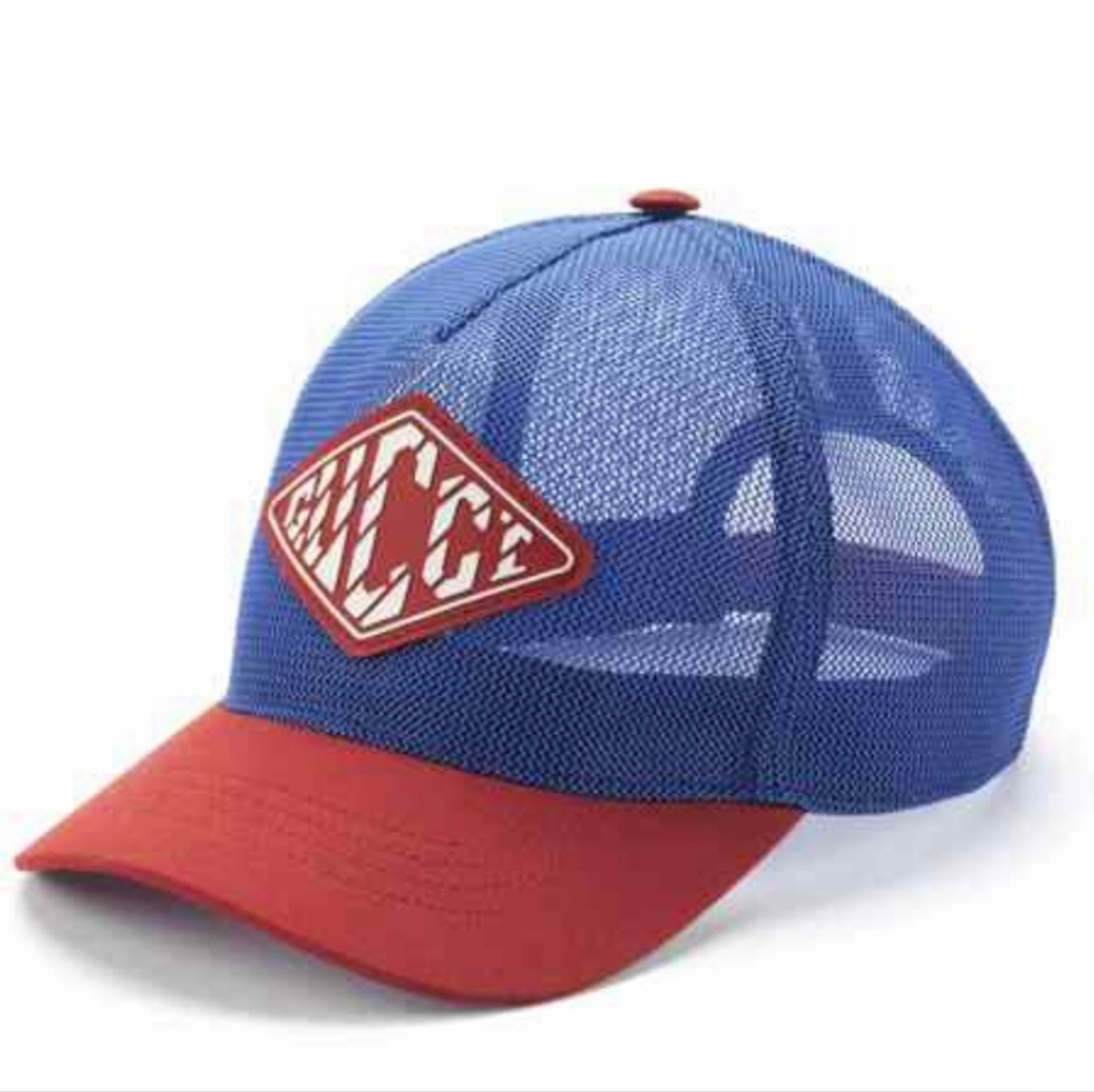 Gucci Baseball hat in Cotton Mesh Snapback unisex Cap, Blue/red